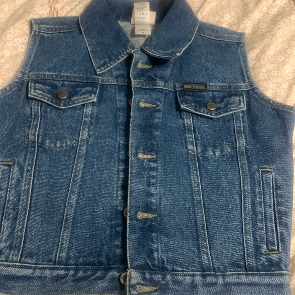Vintage Harley Davidson Denim Vest